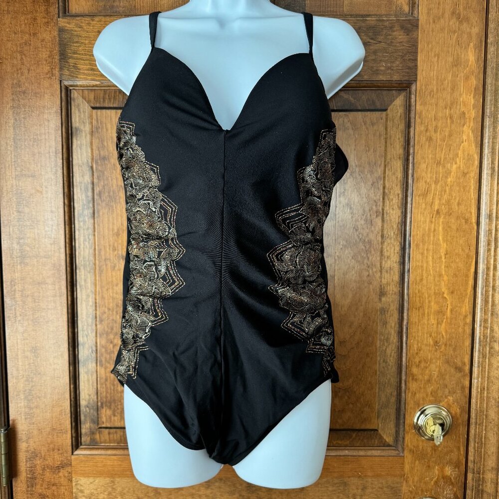Miraclesuit Black Cappadocia Temptation One Piece Size 14